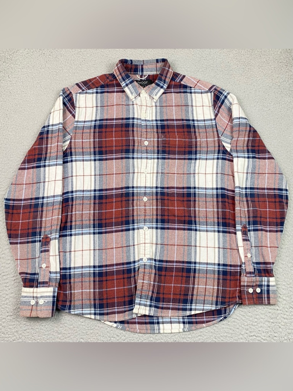 PROOF Flannel Shirt Men's Size S Plaid Long Sleeve Button Down Stretch Huckberry